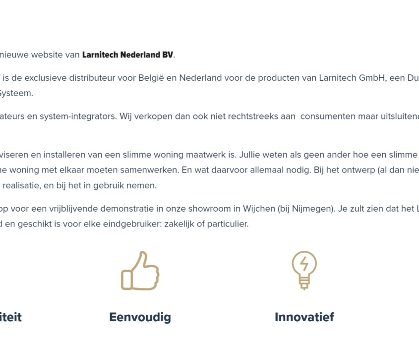 Larnitech Smart Home Systeem