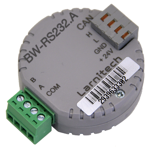 De Larnitech BW-RS232 module voor het aansluiten van seriële apparatuur.